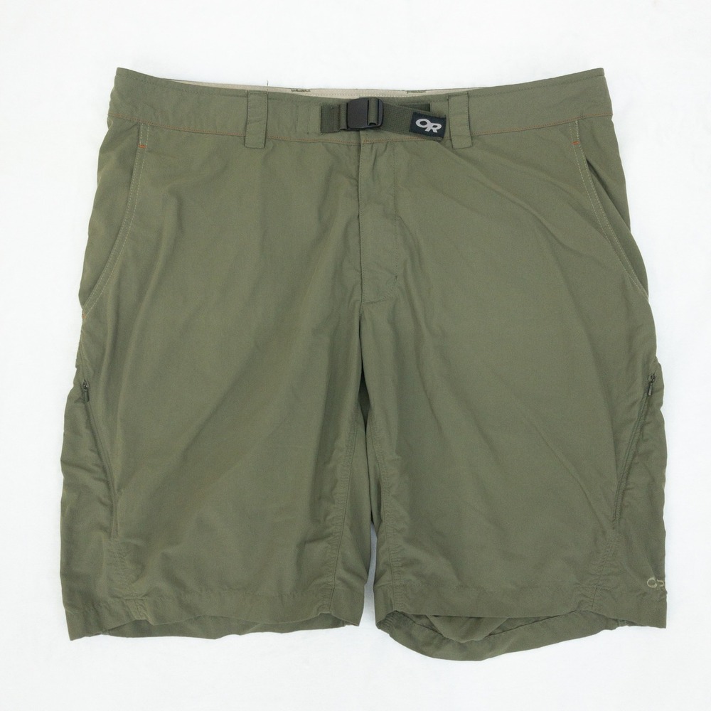 Outdoor Research Hiking Shorts Mens Size 38 Green Belted Nylon Technical Cargo